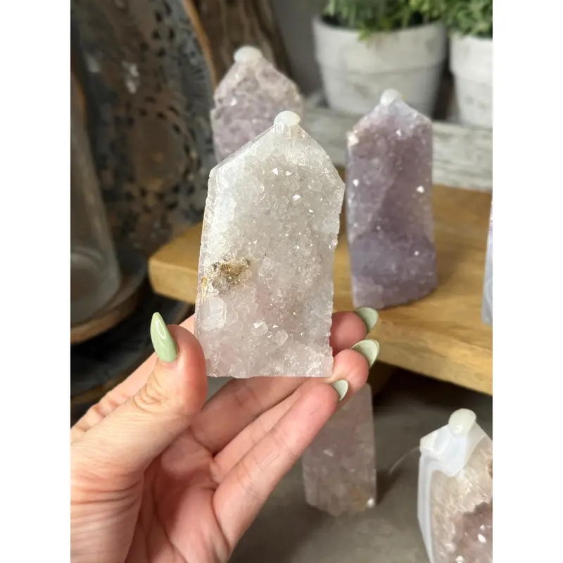 Druzy Raw Agate Crystal Towers 4