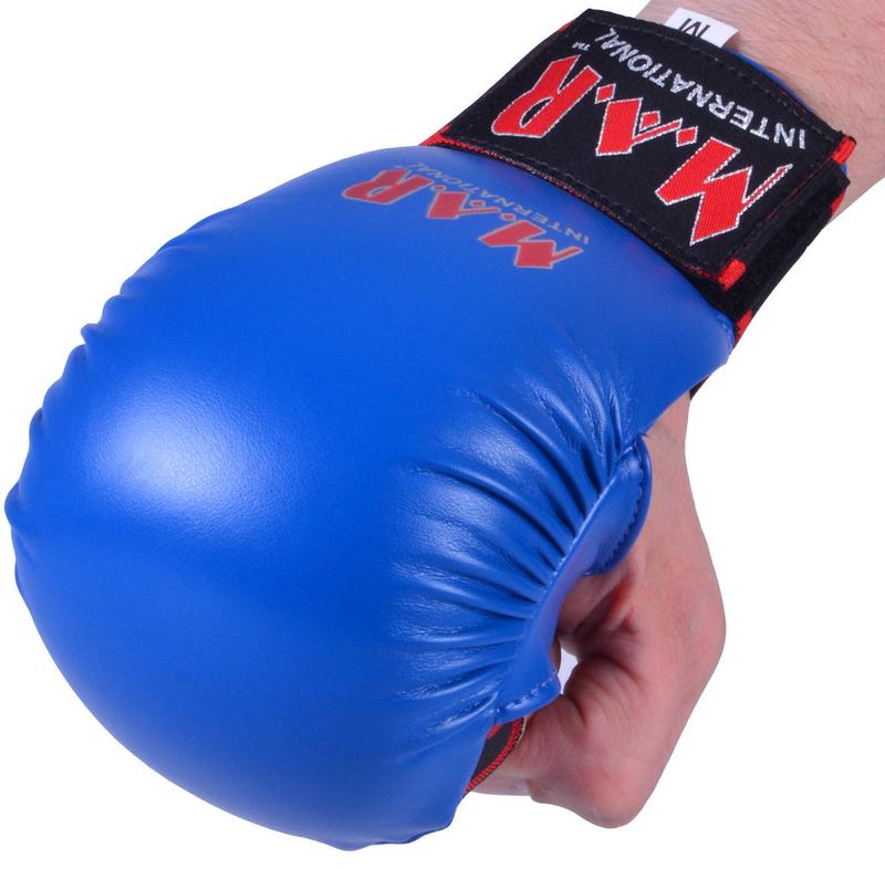 MAR | Blue Karate Mitts with Flexible Wrists, Karate Gloves for Martial Arts Fighting, Sparring & Training Gloves, MMA Gloves, Foam Padding Semi-Contact Gloves, Mixed Martial Arts Gloves 8