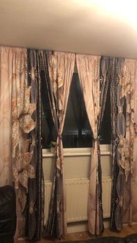 Product Review of 1 Pair Floral & Jewelry Pattern Curtain, Vintage Luxury Blackout Curtain for Bedroom Living Room Study Home Decor, Spring Decorations for Home Living Room Bedroom from S**9 0