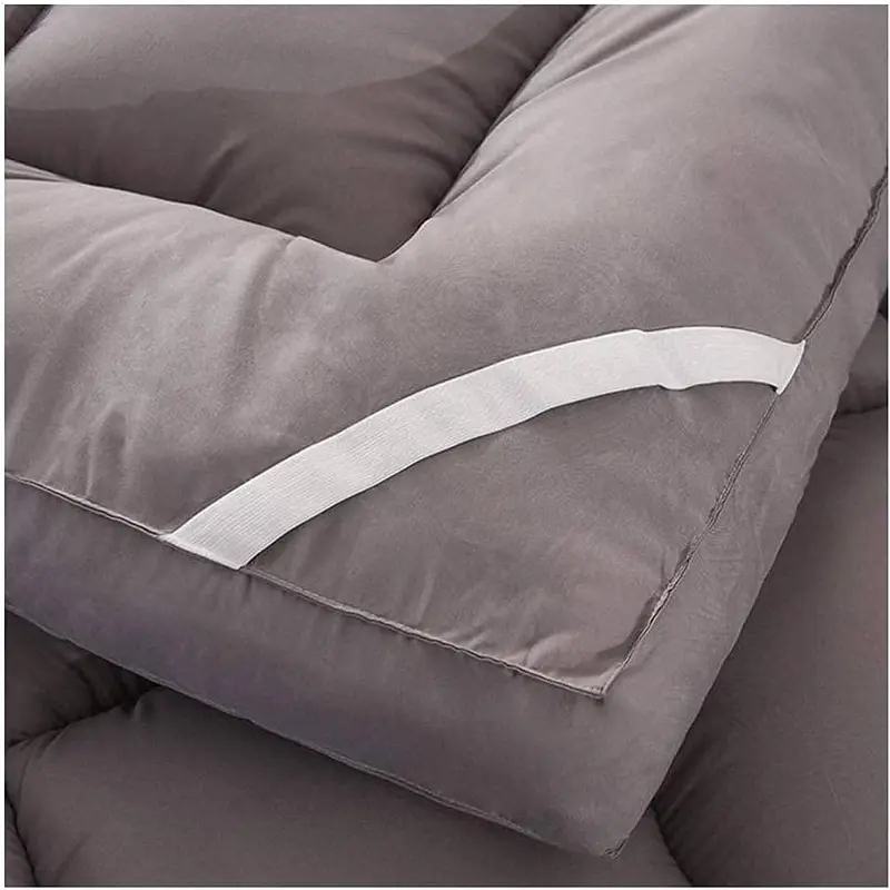 10CM Thick Mattress Topper 4" Inch Deep Grey Quilted Super Fluffy & Breathable Soft & Fluffy Heavy Fill Box Stitched Brushed Microfiber Elasticated Corner Straps topper sale 6