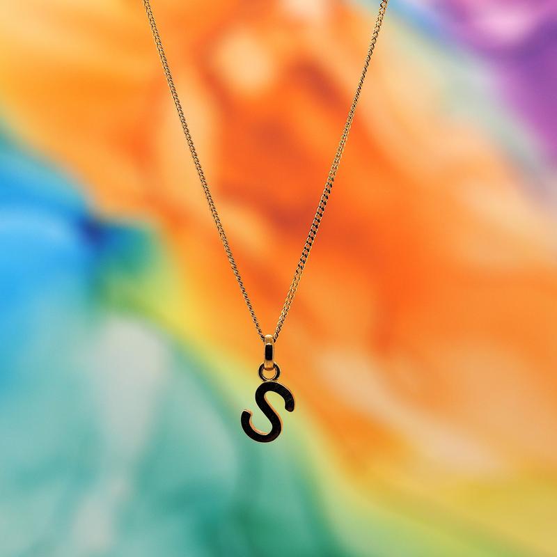 Yellow Gold Initial Pendants on 16" Chains - Personalised Selection Available 5