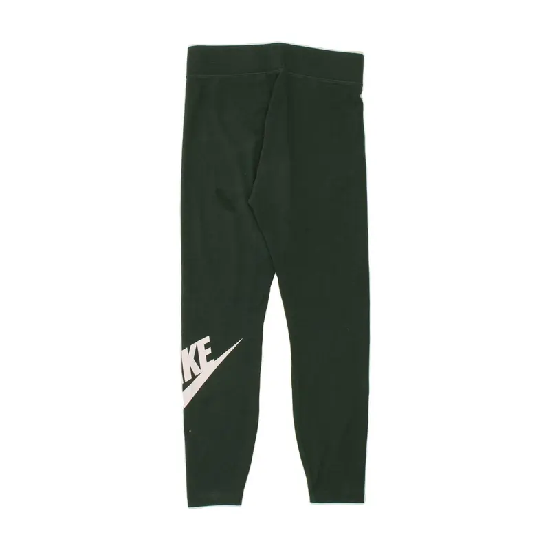 Pre-Owned Vintage NIKE Womens Graphic Leggings UK 12 Medium  Green Cotton 2