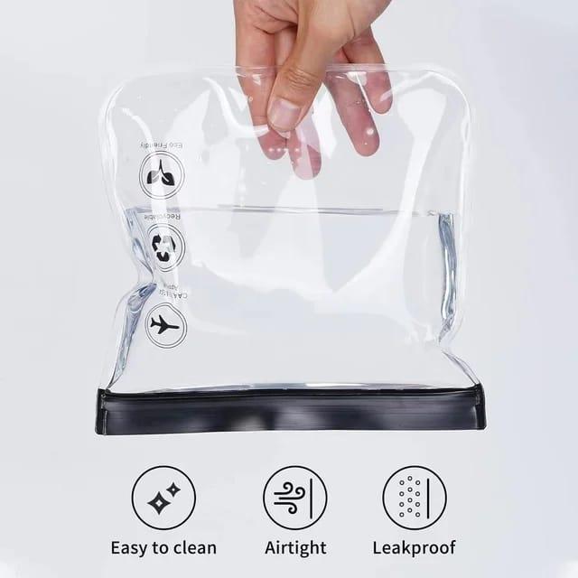 2pcs Pack Clear Toiletry Bag – Travel Cosmetic Bag, Luggage Pouch Travel Organizer Transparent, 20cmx20cm 7