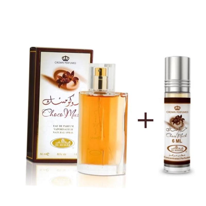 Choco Musk Perfume 2 Piece Set - 50ml & 6ml | Arabian Dubai Perfumes fragrance Scent Arab Arabic Scents | Eau de Parfum 50ml EDP & 6ml Perfume oil 0
