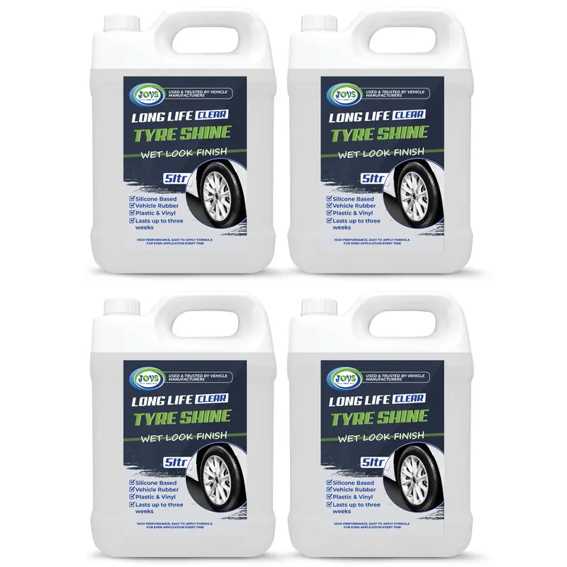 JOVS Tyre Shine Clear 5 , 2 X 5 And 4 X5 Litre - Premier Wet Look Tire Dressing Gel for Cars, Long-lasting Silicone Formula, Instant Sheen, Ultimate Tire Shine 2