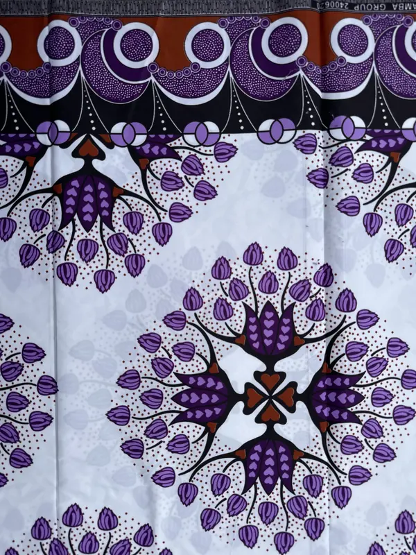 African Wax Print Polycotton Fabric, 6 Yards, for Dressmaking, Quilts, Skirt, Apparel, Sewing, Crafting Material, 45" Inch Wide, 6 Yards Piece (5.4m Long x 1.2m Wide) 3