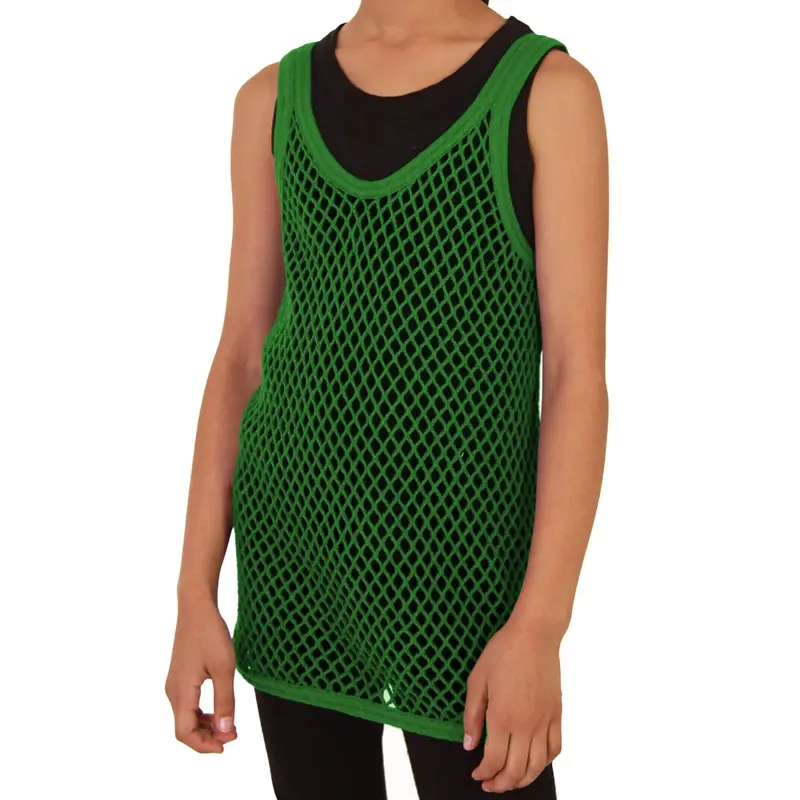 Kids Unisex 100% Cotton Club Star Mesh Fishnet String Vest for Childrens Boys Girls 3-14 Years 1