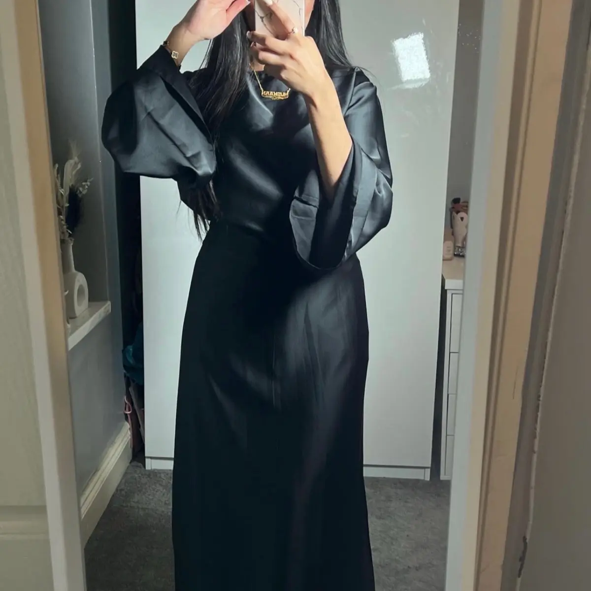 Tie back satin dresses