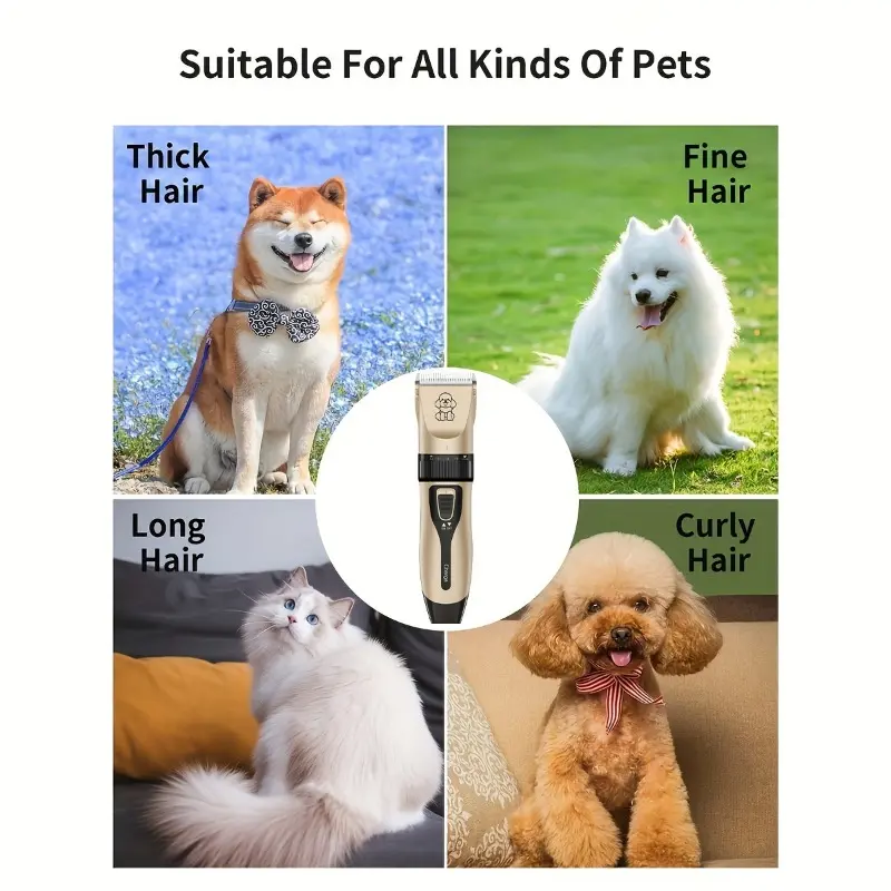 1pc Rechargeable Low-noise Electric Cordless Pet Clipper, Used For Grooming Dog And Cat Hair, Suitable For Various Sizes And Lengths Of Pet Hair, Pet Hair Trimmer, Professional Clippers For Cats, Dogs, And Human Hair, Christmas Gift 4