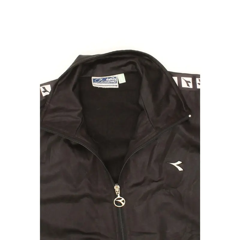 Pre-Owned Vintage DIADORA Womens Graphic Tracksuit Top Jacket UK 14 Large  Black Polyester 4