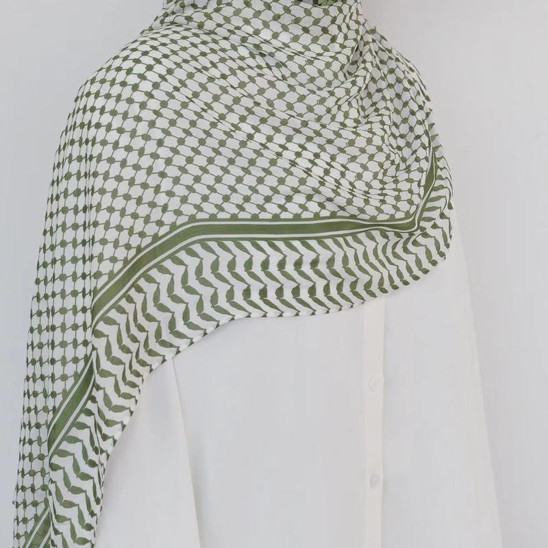Olga Nora ON1180ON Chic Islamic Chiffon Hijab with Lattice Design square  hijab 4