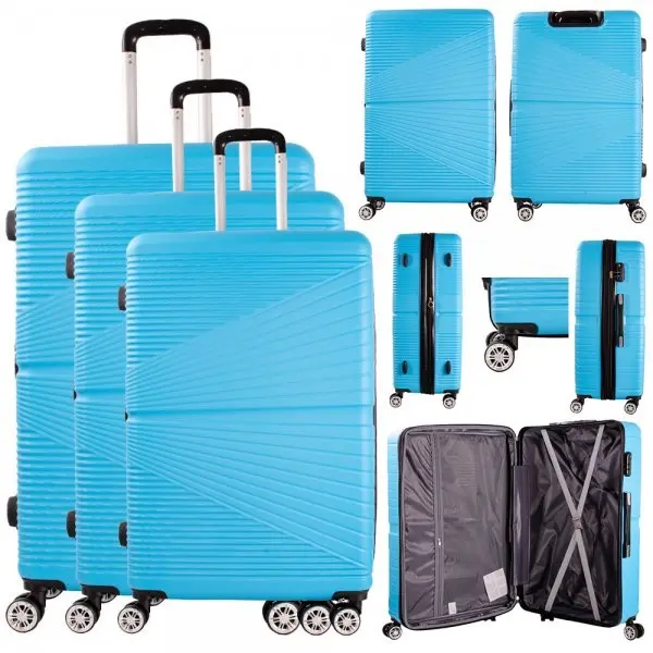 Premium Lightweight Hardshell Suitcase Set - Durable ABS Hard Shell with Double Wheels & Combination Lock - Airline Approved Carry-On & Cabin Size - 2 Stylish Designs - Luggage Set Suitcases -Carry on - Cabin Size anti-theft tsa lock 4 wheels 360 rotation