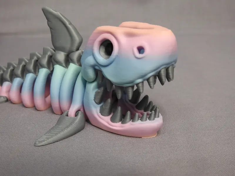 3D Printed Skeleton Shark Figurine for Fantasy Home Decor Decoration Gift 1