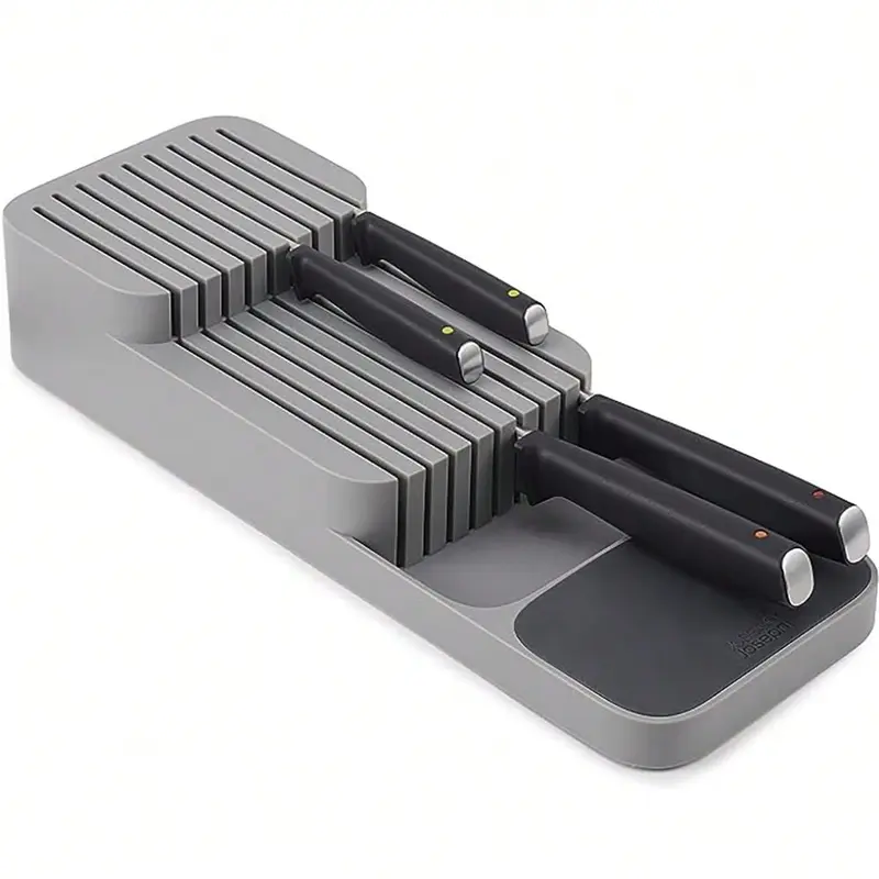 Professional Lying 2 Tier Knife Block,Compact Kitchen Knife In-Drawer Organizer,Drawer Insert For Kitchen Utensils,Streamlined Storage For Efficient Kitchen Organization 4