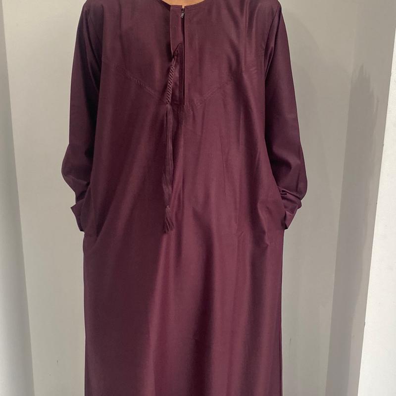 Zakariya’s Collection- Cotton Emirati Jubba- Plum 1
