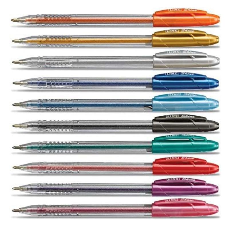 10 x Shine Sparkled GLITTER Gel Pens 0.7 mm FINE Tip 10 colours 2