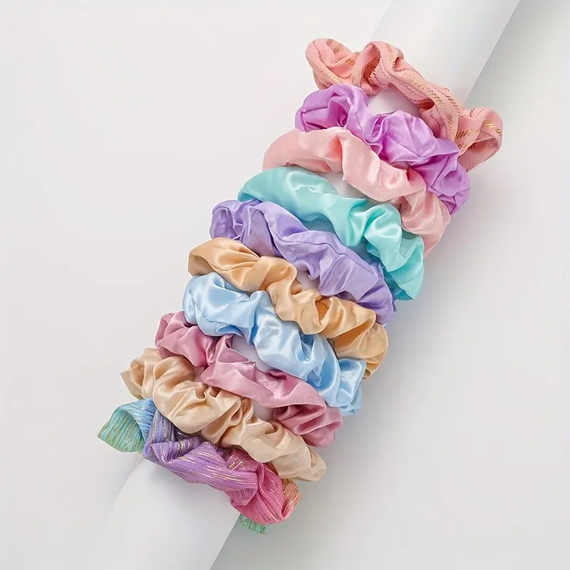 10Pcs Hair Scrunchies, Elastic Hair Bands, Colorful Hair Ties Hair Ropes For Women Girls Hair Accessories Accessories