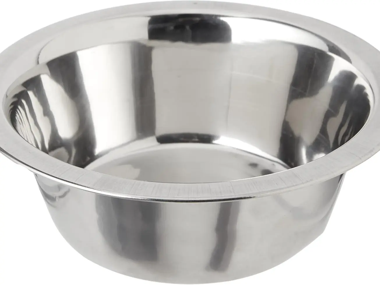 Deluxe Stainless Steel Dog Bowl, 6.5-Inch, Clear