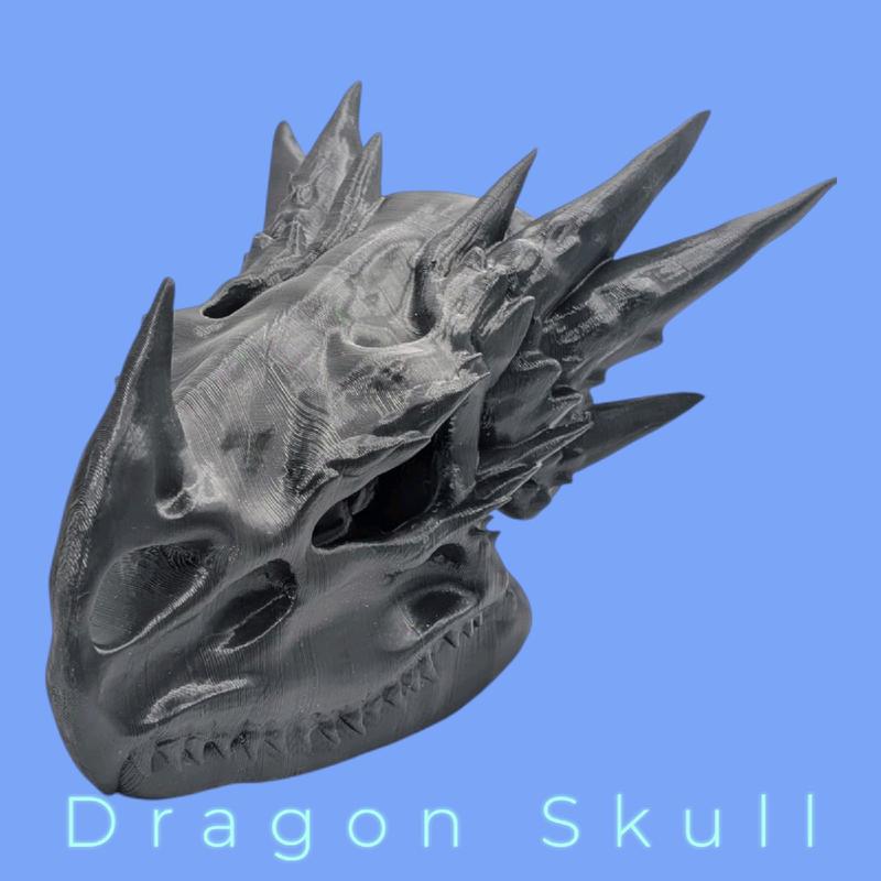 Dragon Skull Horned Gothic Figurine Ornament 17cm - Perfect for Gothic Decor Standing 0