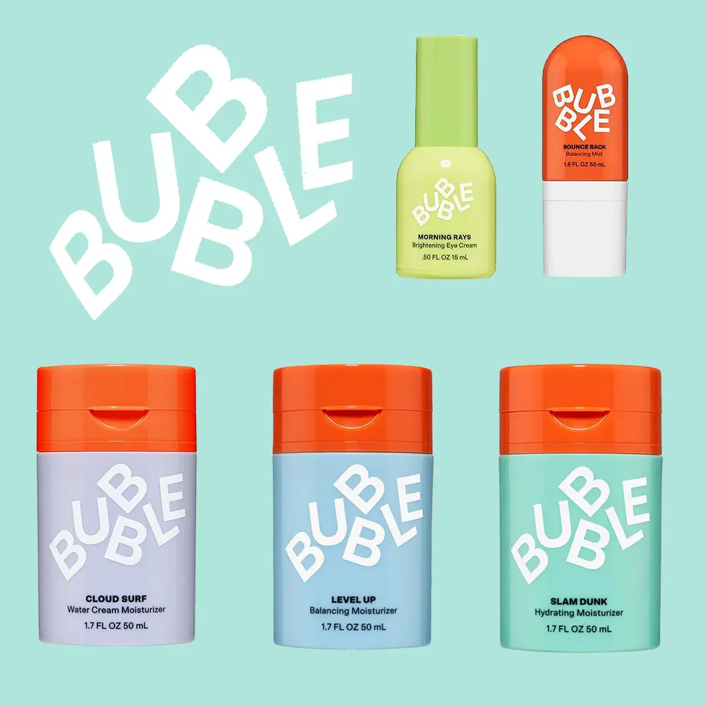 Bubble Skincare Face Moisturizer-Hydrating Face Cream /Hydrating Gel Moisturizer/Cloud Surf Water Cream/Balancing Facial Toner Mist/Morning Rays Brightening Eye Cream Aloe Aloe Vera Avocado Nourishing