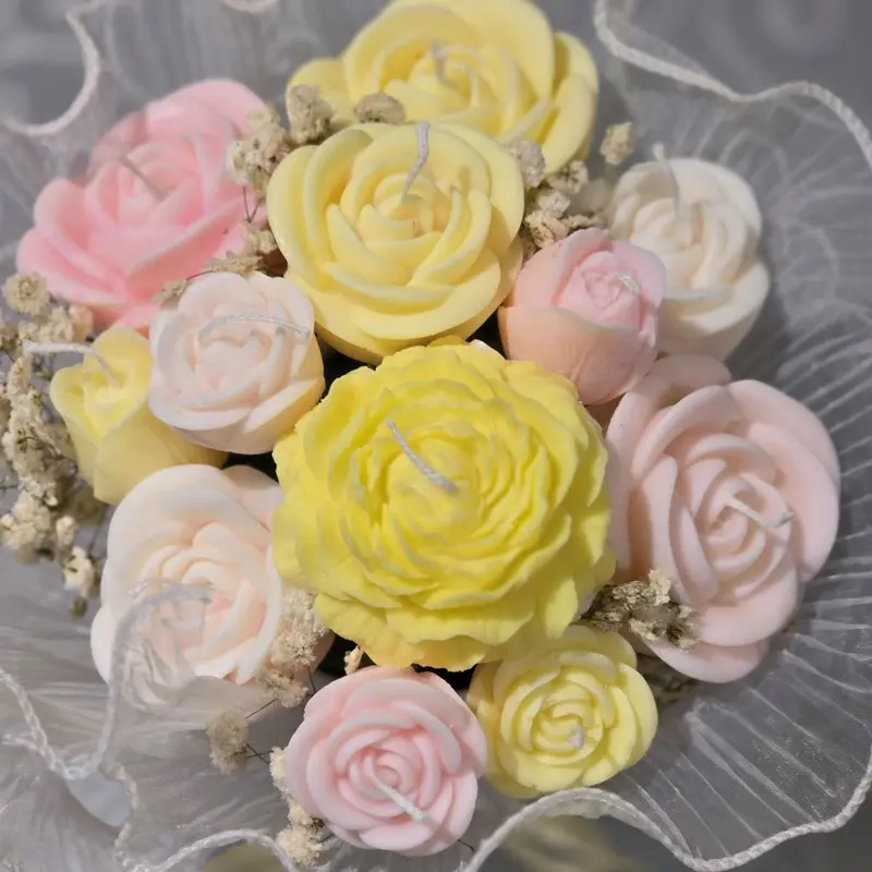 Flowers Bouquet Candle - Personalized Home Decor Ornament Ornaments Decoration gift Scented Perfume 5