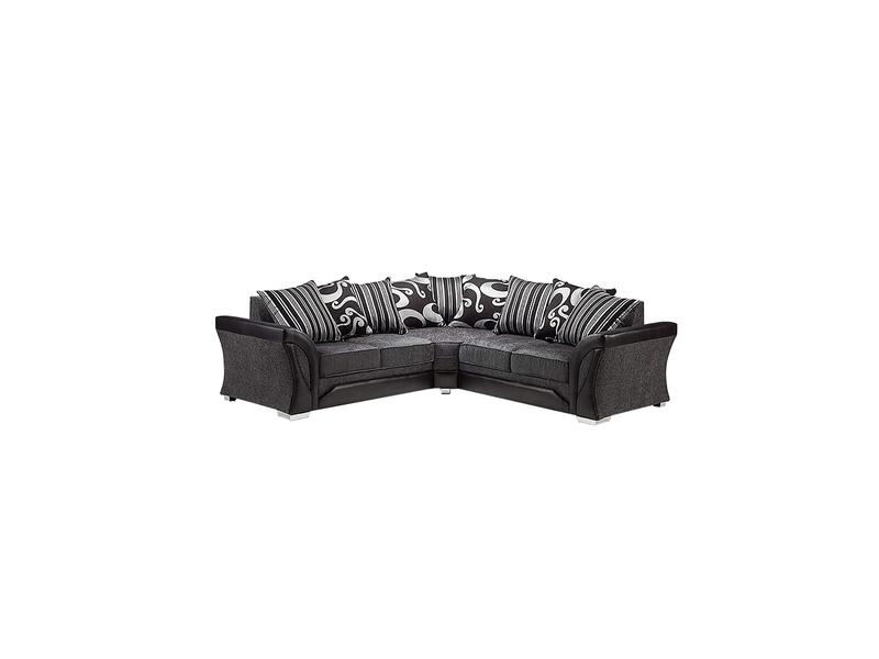 Shannon Corner (2C2) and 3+2 Seater Black/Grey Sofa 1
