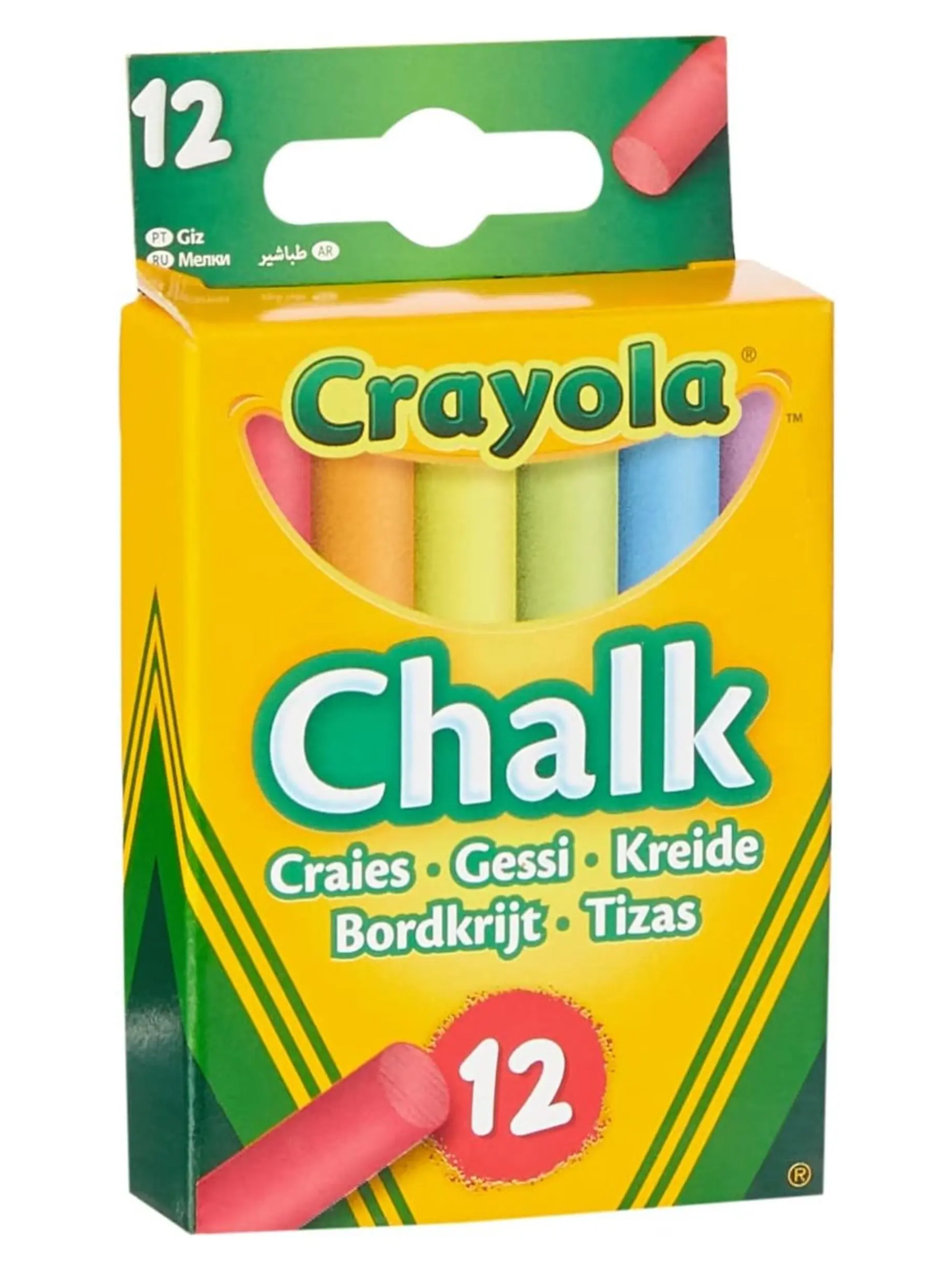 Anti-Dust Coloured Chalk - Assorted Colours (Pack of 12) | Smooth Texture Makes Writing & Drawing on Blackboards Easy!