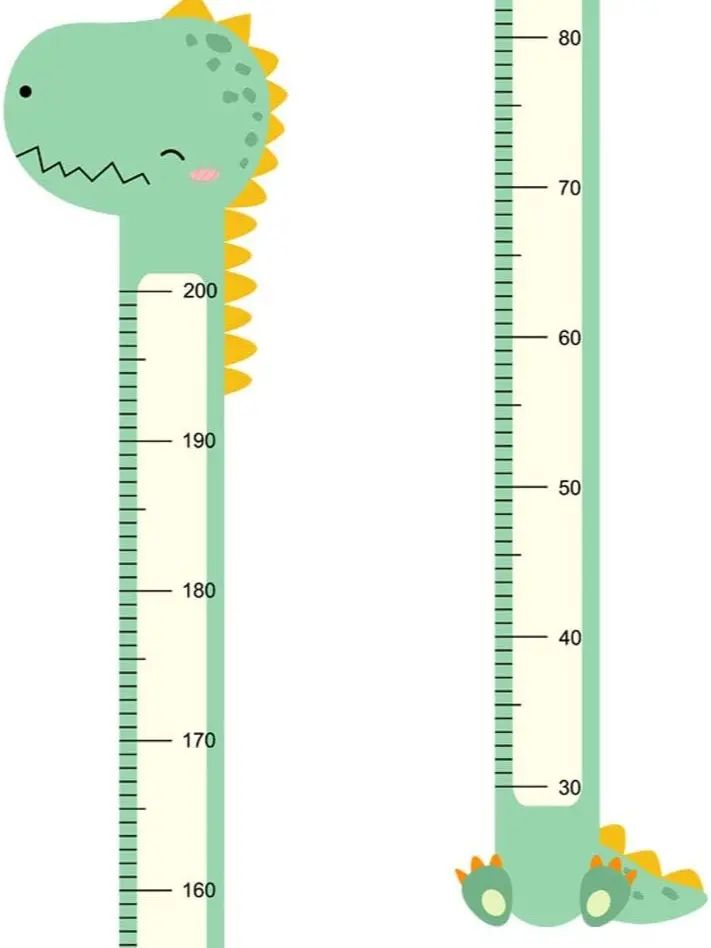 Baby Growth Height Chart Handing Ruler Wall Décor for Kids, Canvas Removable Height Growth Chart (Dinosaur)
