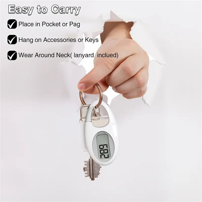 Simple Step Counter Walking 3D Pedometer With Lanyard 5