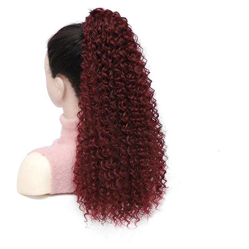Product Introduction of Long Fluffy Curly Hair Ponytail for Women Synthetic Kinky Curly Ponytail Hair Extensions 20 Inch Afro Curly Hairpieces Fake Tail hair  extensions 7