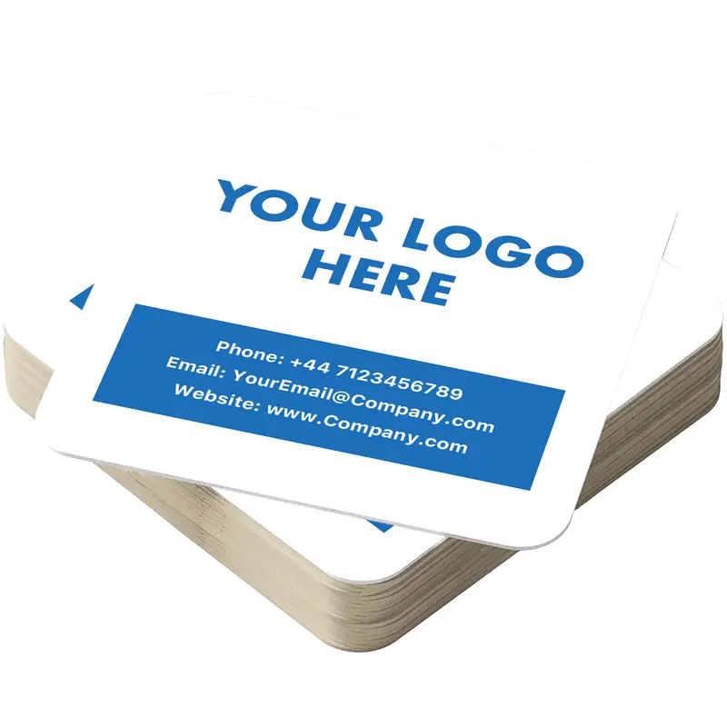 Corporate Events & Promotions Business Logo Drink Mats Cardboard Coaster Drink Mat for Work offices 7