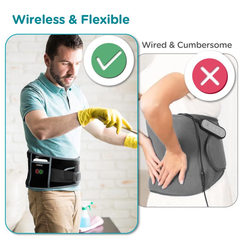 Cordless Back Massager with Heat for Back, Lower Back Massager with 3 Heating Levels, Heating Waist Belt for Period Comfort, Comfort Gift for Mom, Dad 7
