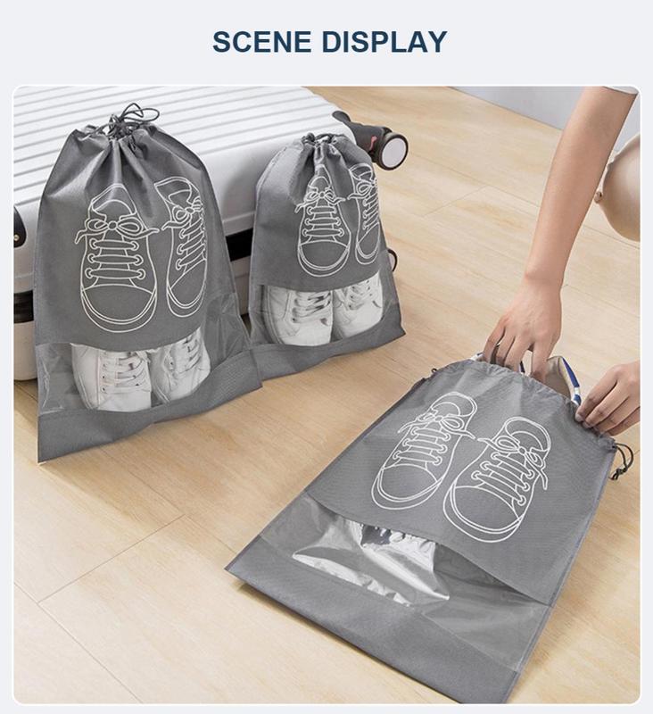 Travel Shoe Storage Bags - Durable Polyester, Non-Woven Fabric, Portable, Neutral Style 5