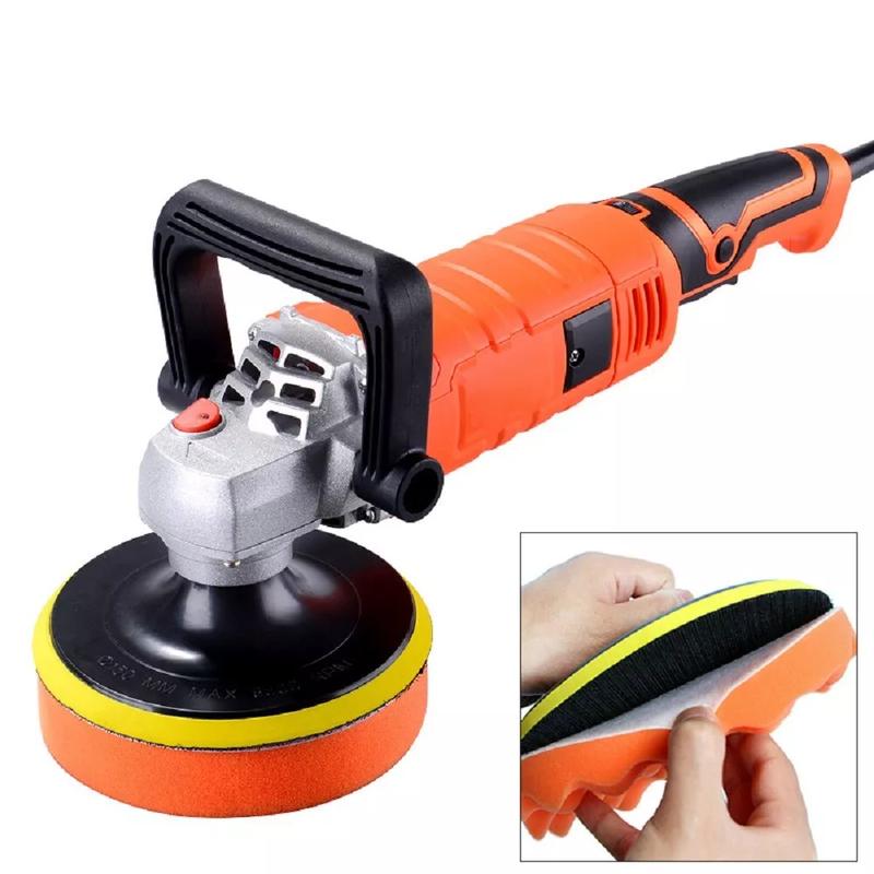 1580W Rotary 7" Dual Action Car Polisher Kit Orbital Polishing Machine Wax Pads 4