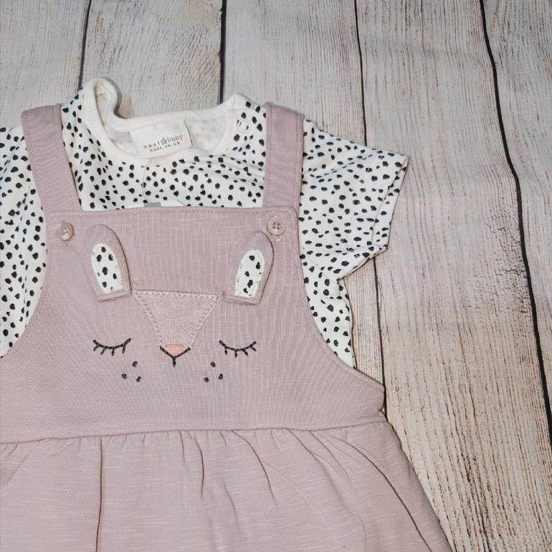 Ex Next Baby Girls Bunny Dungaree And Top Set clothing babygirl outfits 4