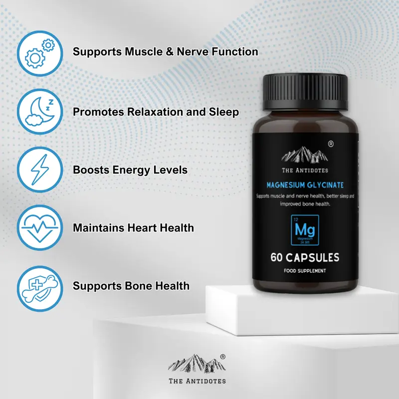 The Antidotes - Magnesium Glycinate - 60 Capsules - 1200mg per serving supplements 1