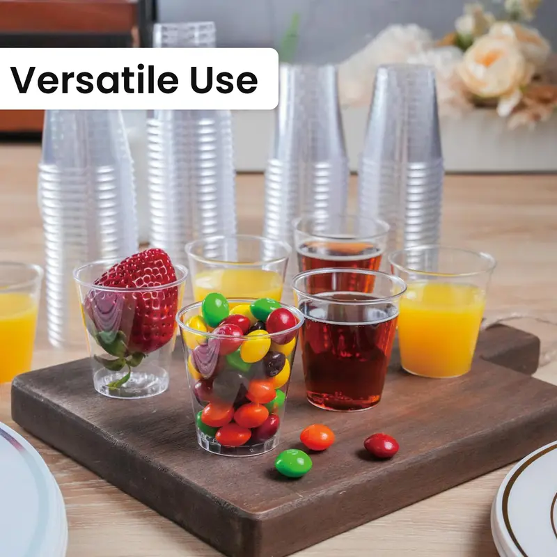 Disposable Clear Plastic Bomb Glasses - Strong Jager Bomb & Jelly Party Cups, Lightweight & Sturdy, Perfect for Events & Gifting - Traditional Style, Pack Set Colorful 2