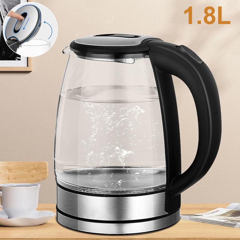 220V 1.8L Electric Kettle Glass Tea Kettle 1500-1800W Water Boiler Home Kitchen water heater,Dry Boiling Protection 7