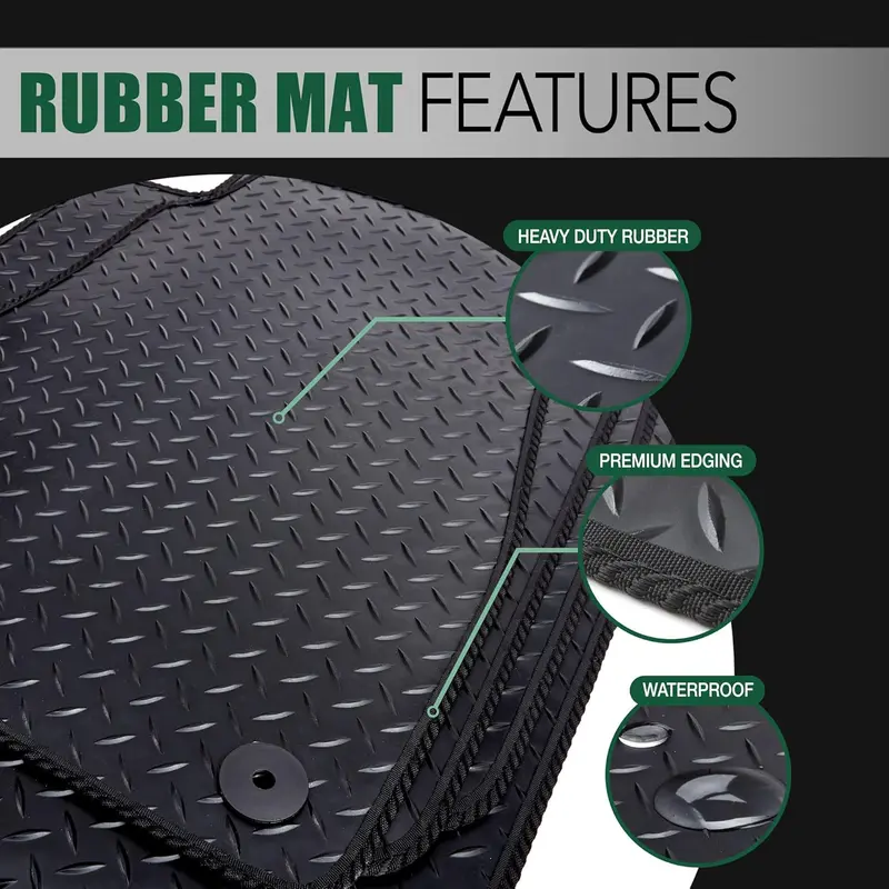 `GCM Tailored Black Carpet-Rubber Car Mats for Peugeot Partner Van 2019 to Present 4