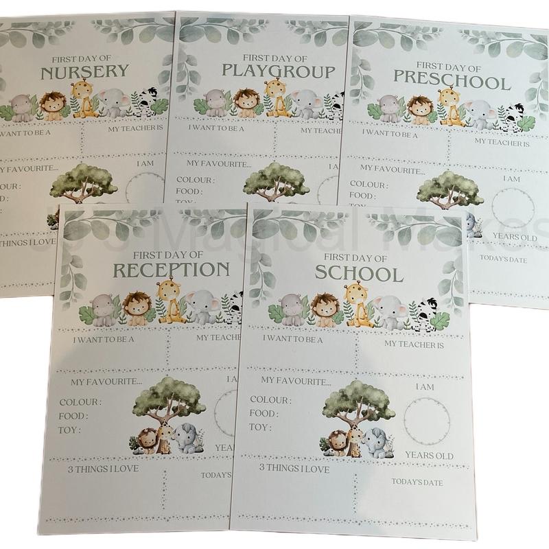 First day of School preschool reception nursery and playgroup memory boards 0
