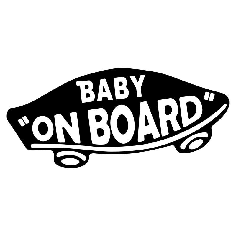 Baby On Board Skateboard Vinyl Decal Sticker - Weather-Resistant, 20cm x 9cm 0