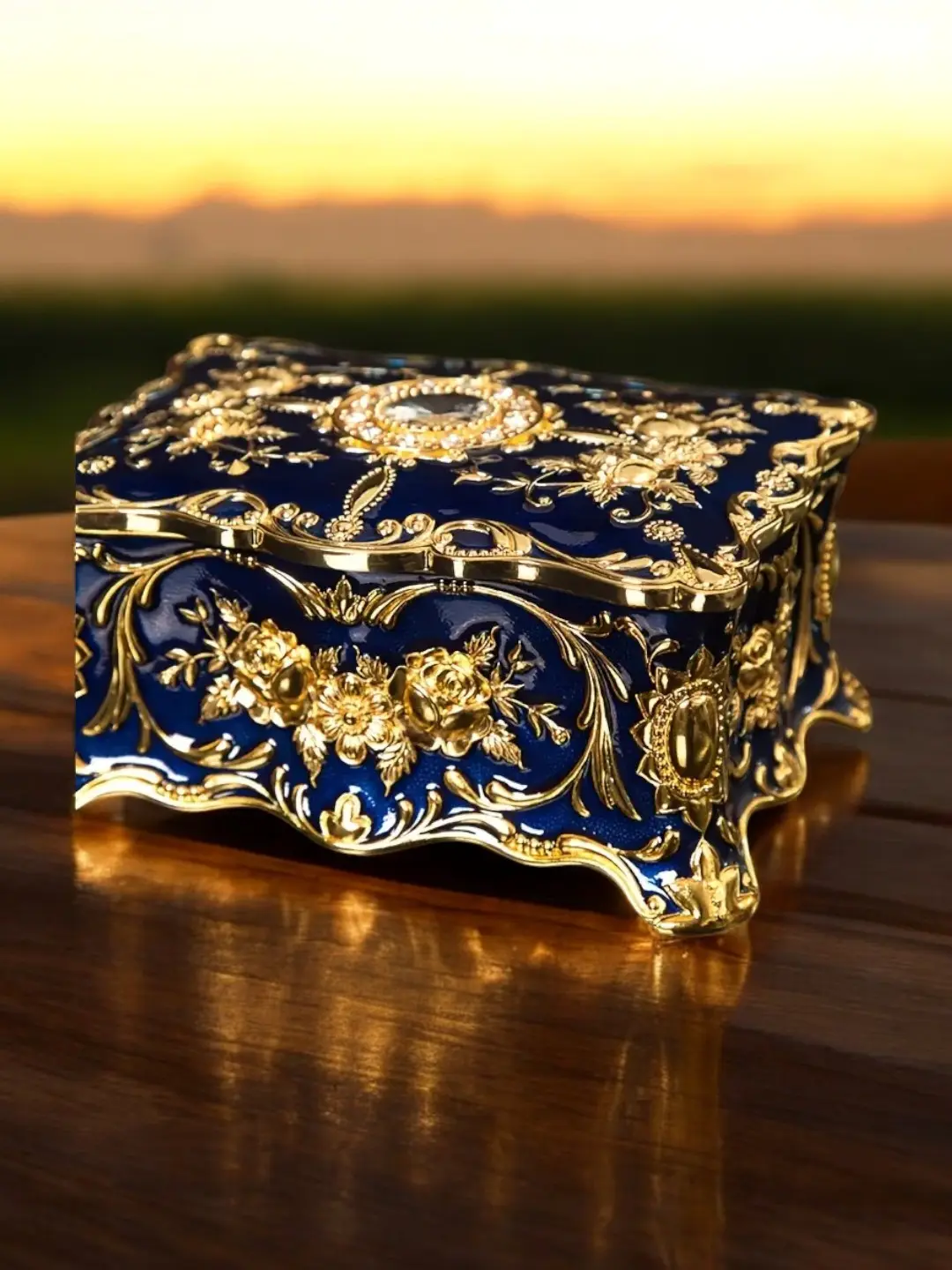 Vintage Creative Enamel Color Jewelry Box, High-end Wedding Ornament Box, Exquisite Retro Flip Cover, Jewelry Storage Box