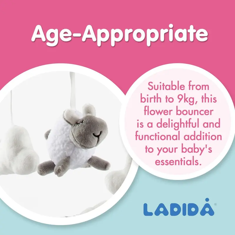 (77) LADIDA Soft Padded Grey Lamb Newborn Bouncer with Soothing Music and Vibration, Suitable for Newborns baby  bouncer baby  rocker baby  essentials babysleep  aid baby  cot 5