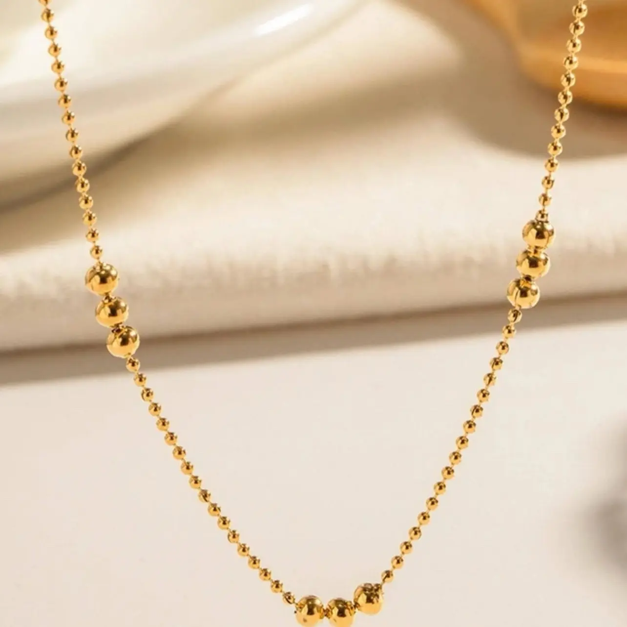 Waterproof Stainless Steel Necklace and bracelet with Natural Stone and Freshwater Faux Pearl for Women beaded bracelet beaded necklace gold jewellery