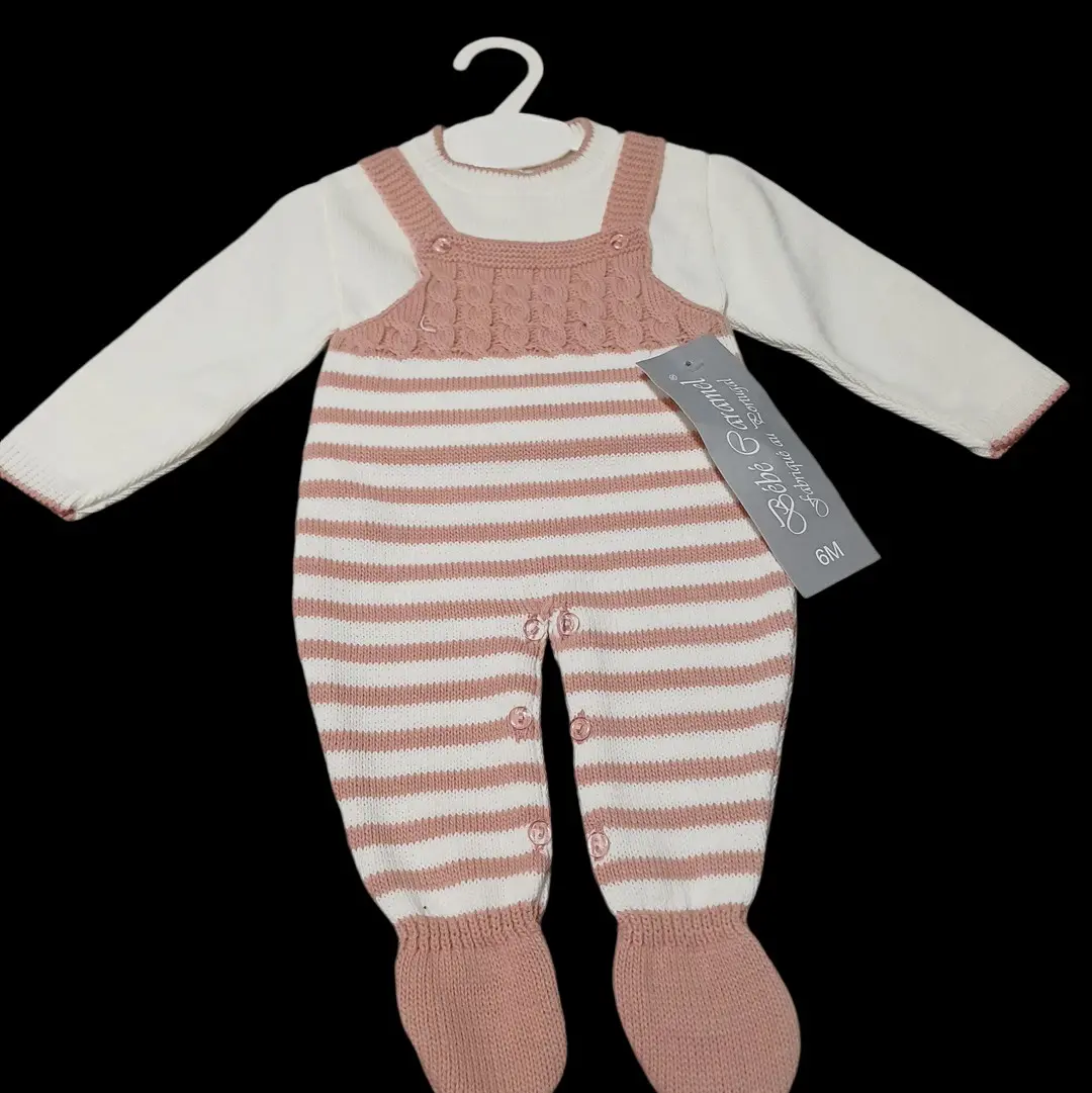 Baby Knitted Striped Dungaree