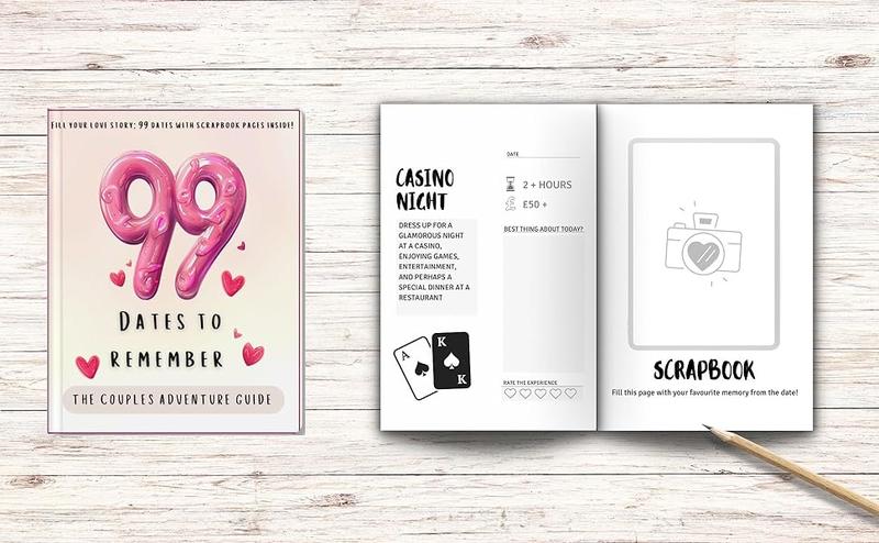 Product Introduction of 99 Dates To Remember: The couples adventure guide | Fill your love story: 99 dates with scrapbook pages inside!-Paperback 0