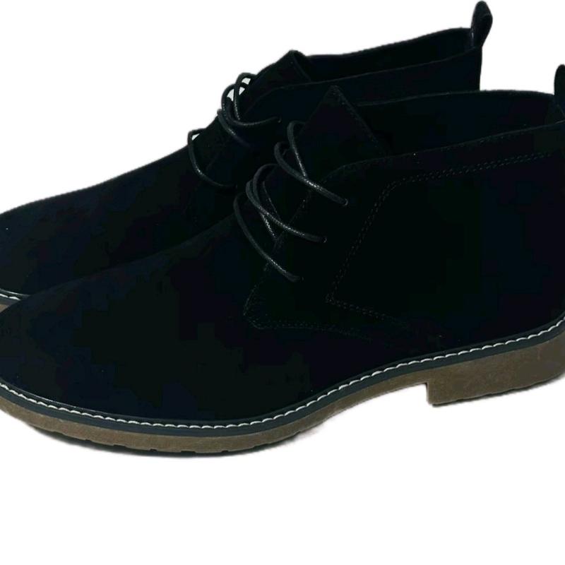 Mens Lace Up boots Faux Suede Fashion Shoes Footwear Comfort Flat Boy Stylish Design Casual Closed Walking Shoes 4