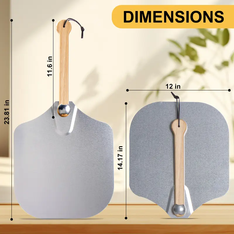 XPERTOOLS 12x14 Pizza Peel - Wooden 12 Inch Pizza Paddle with Foldable Beach Wood Handle - Precision-Crafted Aluminium Turning Peel - Essential Pizza Oven Accessories for Homemade Perfection Kitchen Pasta Utensils 1