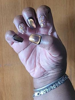 Product Review of Top-Tier Quality Manicure, TUGE NAIL Blossom Series 100% Handcrafted Press On Nails Nail Art, Cat's Eye Effect, French Tip Nail, Reusable, Long-Lasting, Eco-Friendly, DIY Manicure, Variety of Designs & Sizes Nail Care Nail Polish Cutics Cosmetic from M**l t**s 🫶** 0