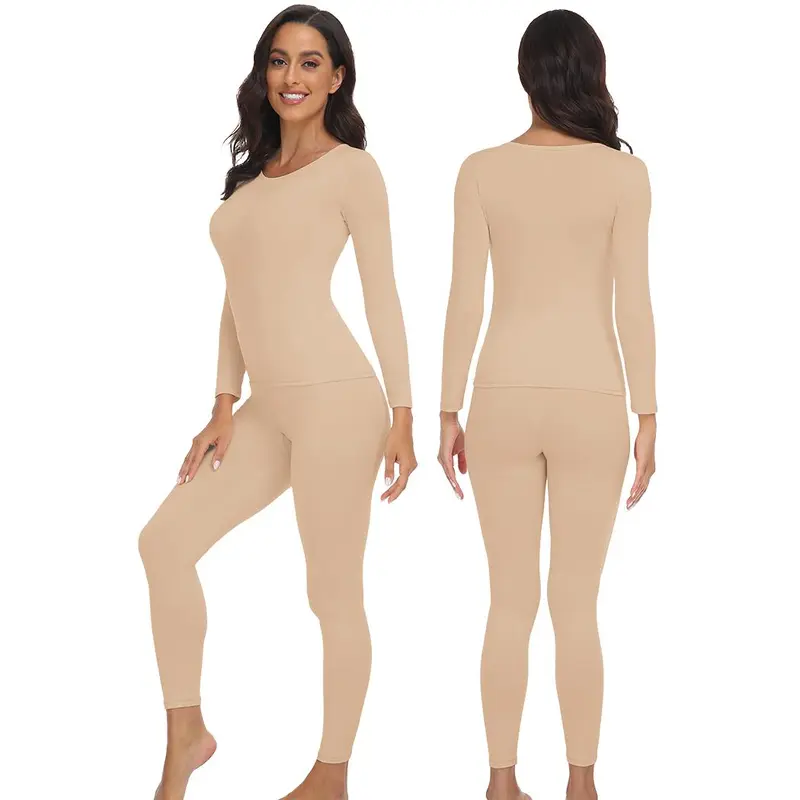 Women Thermal Underwear Set 2 pack Long Johns Ultra Soft Fleece Lined Base Layer Keep Warm Cold Weather Top Bottom﻿ 6